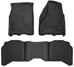Dodge Ram 1500 Floor Mats - Front + Rear - Husky Liners - X-Act Contour - Black - `09-`18